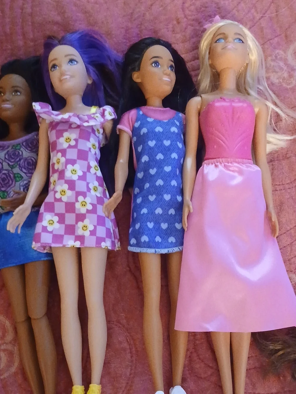 Barbie Kids Fashion Dolls Set - Pink, Purple, Blue, Yellow & White